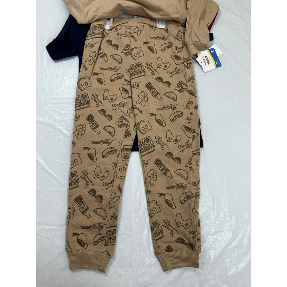 Disney junior Mickey Mouse 4 PC Set  3 Tee And Pants Size 6